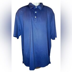 Peter Millar Polo Shirt Mens XL Summer Comfort Blue Striped Stretch